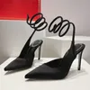sexy pointed closed toe women high heel sandals runway designer genuine leather and silk party dress high heels hot sale ankle wrap ladies fashion sandals