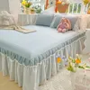 Bed Skirt Romantic White Yarn Edge Single Piece Bedspread Dustproof Anti Slip Mattress Protective Cover Little Fresh Sheet