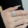 Bagues de luxe en tricot Bague de créateur en argent sterling 925 pour femme fête 5A zircone amour bijoux en diamant fête des femmes datant de la Saint-Valentin ami boîte cadeau taille 5-9