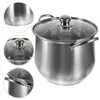 Dubbelpannor Rostfritt stål Mjölkbehållare Soppa Stockpot med lockkrukor lock Kök matlagning för hem