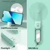 Electric Fans Portable Fan Mini Handheld Fan USB 1200mAh Charging Handheld Mini Pocket Fan with Flash FunctionY240320