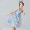 Robe de princesse pour filles, tenue de fête d'anniversaire pour enfants, jupe superposée arc-en-ciel, style d'automne, 240318