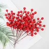 Decorative Flowers 20pcs Artificial Berry Crafts Christmas Garland Aesthetic Room Decoration Wedding Stage Layout Home Garden Plants