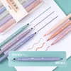 46PCS Kawaii Snoep Kleur Dubbele Tip Markeerstift Pennen Pastel Markeerstiften Briefpapier Markers Esthetische Stationaire Leveringen Pen 240320