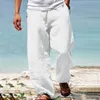 Pantaloni da uomo Abbigliamento in lino per uomo Pantaloni morbidi tascabili di qualità naturale contemporanea e confortevole