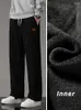 Herenbroeken Winter Dikke Warme Corduroy Joggingbroek Heren Fleecevoering Trekkoord Rechte Losse Track Mannelijke Casual Thermische Broek