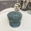 Ball Caps designer Fragrance Washed Cowboy Octagonal Hat in Chinese Vintage Denim Newspaper Minimalist and Advanced Sense