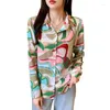 Женские блузки 2024, винтажная рубашка с длинным рукавом с красочным принтом, блузка, женские топы, Blusas Mujer Camisa Blusa Feminina