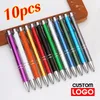 10pcs/lote publicidad regalo pluma creativa de regalo creative gel ben Business Metal Ballpoint Pen Pen personalizado Nombre al por mayor 240307