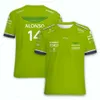 Męskie koszulki 2024 Aston Martin F1 Kolekcja koszulki męskiej Alonso Hat z krótkim rękawem mody Crewneck T-shirt