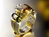 Vintage zirkongeometri smycken ringar för män lyxig gotisk ring fidget 14k gul guld ring herr smycken indiska smycken