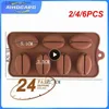 Ferramentas de sorvete 2/4/6 PCS bandeja de gelo de grãos de café 7 buracos de silicone de grau alimentício de congelamento rápido para fazer gelo DIY Mini Bandeja de gelo para doces Jello fazendo molde L240319