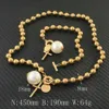 Bracelet couleur or collier de perles bracelet en acier inoxydable ensembles de bijoux pour les femmes à la mode dernière SDNZCRCH 240319