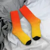 Meias masculinas hip hop vintage gradiente laranja vermelho e amarelo louco unisex colorido harajuku padrão impresso meia