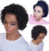 Natural Brasilian Short Curly Wig Deep Wave Bob Syntetisk spetsfront Pre Plucked peruker för svarta kvinnor6283201