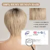 Perruques 100% Remy Human Human ombre Blonde en dentelle Berrue avant avec frange Pixie Coup Hairs courts perruques liées aux femmes Bob Bob Human Wig