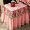 Jupe de Table, couverture en dentelle de couleur unie, tissu décoratif de qualité matelassé, anti-poussière multicolore, 50x60cm