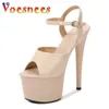 SURET Buty Beige Color Party Women Design Sexy Catwalk Sandals High Heels Platforma Stiletto Girls Shoe Club Stripers H240325