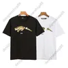 Tik Tik Tok Tok Influencer Samma märke Pure Cotton Broken Black White Tail Crocodile Print Trendy Mens and Womens T-shirt Lossa korta ärmälskare sommaren