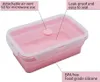 Boîte à lunch en silicone pliable Récipient de stockage des aliments pliable avec couvercles Cuisine Micro-ondes Congélateur et Lave-vaisselle Safe Kids 240307