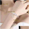 Bangle Bangle Sterling Sier Adjustable Women Elegant Jewelry 2024 Dreamcatcher Tassel Feather Round Bead Charm Bracelet For Drop Deliv Dhjoh High Quality