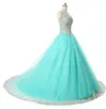 Nyaste Mint Blue Quinceanera Dresses 2019 Applqiues PEADS Sweet 16 Prom Pageant Debutante Formal Evening Prom Party Gown Al566608778