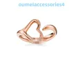 2024 Designer Luxury Brand Jewelry Band Rings Fashion 925 Sterling Silver Heart Shaped Leaf Knot Drip Glue Gold Plated Diamond Tee Ring