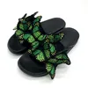 2024 Kvinnor Summer Craft Embroidered Three Dimensional Butterfly Slippers Gai Sandals Fashion Easy Matching Unique Design Outwear Embroidery Ragged Edge Size36-41