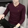 Moda coreana elegante outono camiseta masculina solta casual esportes chique cor sólida t y2k hipster rua casual topo roupas masculinas 240313