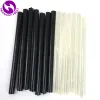 Bâtons de colle thermofusible à la kératine italienne, 5 pièces, noirs transparents, 11mm x 180mm, pour Extensions de cheveux à pointe de kératine pré-collée