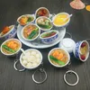 Keychains Funny Kids Toys Simulation Food Charms Noodle Keychain Chinese Blue And White Porcelain Bowl Mini Cell Phone Strap Pendant