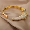 Pulseira de leopardo de zircônia para mulheres pulseiras de aço de luxo mulheres jóias de casamento presente de dia dos namorados 240319