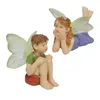Dekorativa figurer Fairy Garden levererar pojke tjej utomhus dekor miniatyr mikro landskap prydnadstillbehör