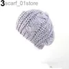 Chapeaux à bord avare femmes doux Crochet chaud solide béret artiste Pack haricot chapeau d'hiver cadeau C24319