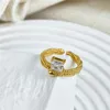 5mm diamond square band rings for women party 18k gold 925 sterling silver designer ring 5A zirconia luxury fashion jewelry woman friend gift box opening adjustable