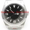 Mens luxury Business Watches Edition Automatic Cal 3132 Movement ARF 904L Steel Solid Band Black 214270 Sapphire Explorer 114270 F259j