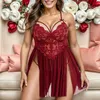 Sexy Set Women Kobiety Plus Size Seksowna Koronkowa bielizna z koronki Dwie kawałki Zestaw Nightdress Porn Intyment bielizny erotyczna odzież nocna 24319