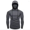 T-shirts voor heren Fitnesspak Perifere hoodie T-shirt met lange mouwen en capuchon Casual effen kleur Veelzijdig