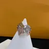 New Design women's Rings sets shiny Lucky flower Idylle Blossom Paved 3 in 1 Ring Golds And Diamonds Designer Jewelry R0031