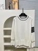 Бесплатная доставка 2024 белый пуловер с круглым вырезом и длинными рукавами женский вязаный свитер дизайнерские короткие женские топы 32021