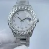 Horloges "groot diamanten herenhorloge: 44 mm mechanisch uurwerk, geboord oppervlak en waterdicht