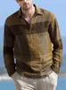 Vintage Plaid Cotton Linen Mens Shirts Autumn Casual Long Sleeve Turndown Collar Button-up Pullover Tops Summer Fashion Mens Top 240318