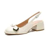 New Summer Sandal Women Leather Mary Jane Womens Shoes Trendy Sandals Sandles Heels High Heel Flip Flop 240228