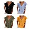 Damesblouses met ruches, losse pasvorm, blouse, stijlvolle V-hals, streetwear tops voor de zomer, chic casual