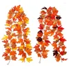 Dekorativa blommor Artificial Garland Vine Fall Leave Autumn Hang växter för bröllop Thanksgiving Halloween Garden Decor 2024