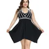 Maiô feminino 2024 halter swimdress plus size roupa de banho duas peças tankini maiôs para mulheres cintura alta boyleg bottoms 240318