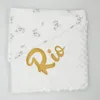 Name Personalised Doudou Baby Blankets born Receiving Blanket Custom Name Plushed Dot Baby Swaddle 240311