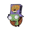 Invader Zim – broche en émail, dessin animé, drôle, Alien, chemise à revers, sac à dos, Badge, Collection de bijoux, cadeau pour enfants et amis