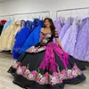 Mexicain Noir Quinceanera Robes Charro 2024 Appliques Colorées Robes De Xv Anos Hors Épaules Douce 16 Robe Débutante 15 Robe De Para Quinze Robe D'anniversaire