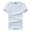 Herrenanzüge A2266 Plus Size T-Shirts Sommer Casual V-Ausschnitt Atmungsaktiv Marke T-Shirt Männer Kurzarm Einfarbig Baumwolle Tops Tees